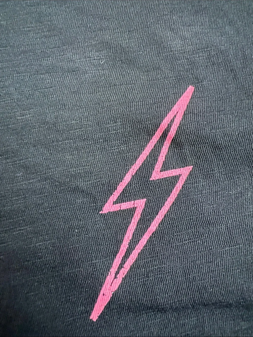 Original Retro Brand Kids Black Tee with Pink Lightning Bolt